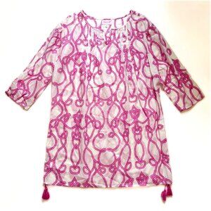 Top It Off Swim Coverup Tunic Pink Nautical Ropes